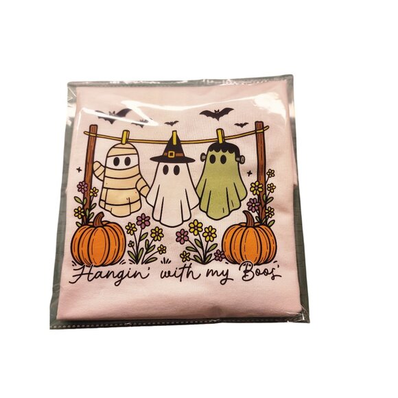 Cute Ghost & Mummy Kids Size Small Halloween "Hangin’ With My Boos" Fun Trick or - Picture 3 of 5